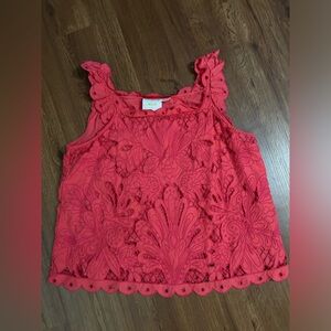 Anthro MAEVE embroidered tank top Sz M PINK Never worn